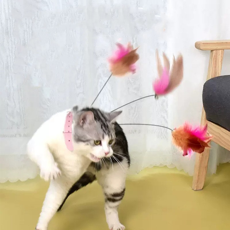 Interactive Cat Toys Feather Teaser Stick