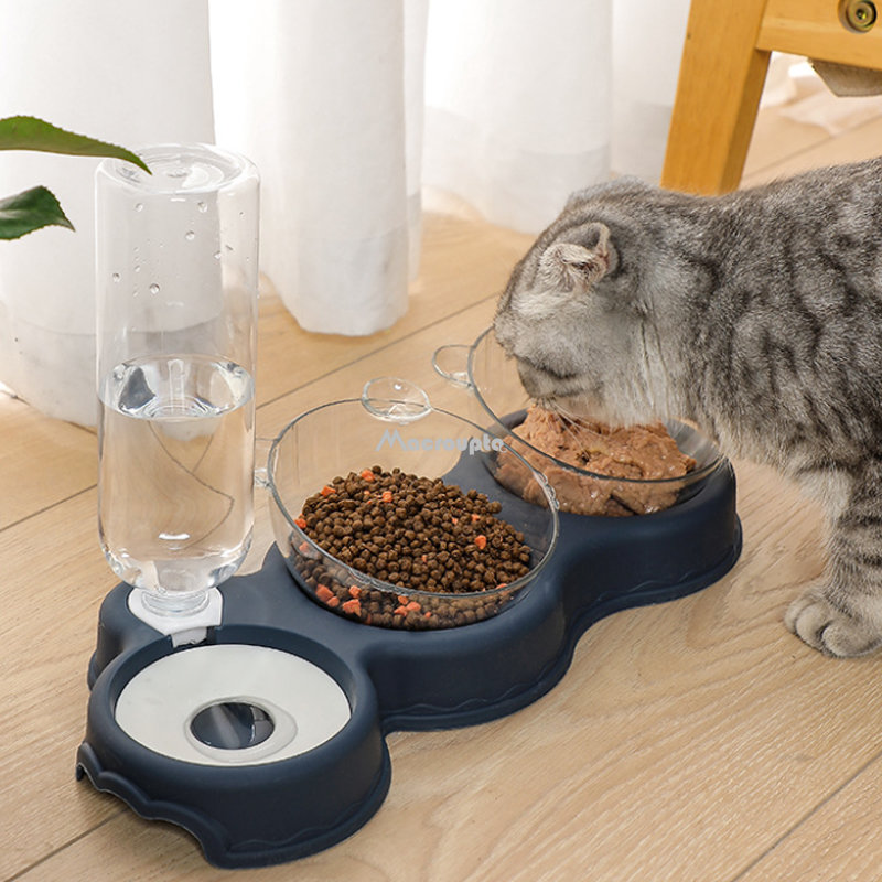 Pet Cat Bowl Automatic Feeder 3-in-1