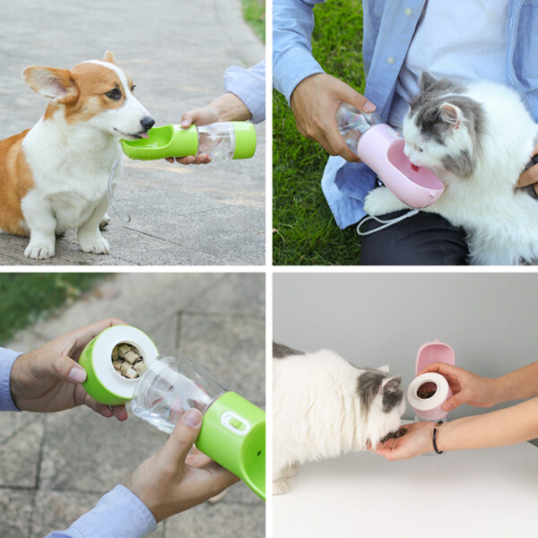 Pet Dog Water Bottle Feeder Bowl - Portable Water and Food Dispenser