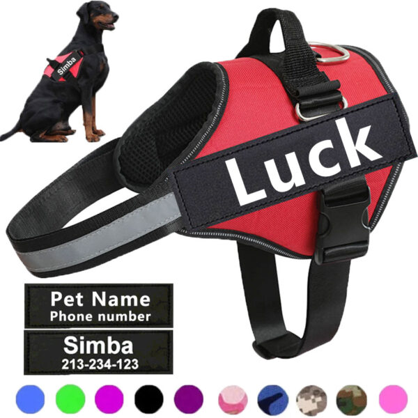 Reflective No-Pull Dog Harness with Custom ID Patch