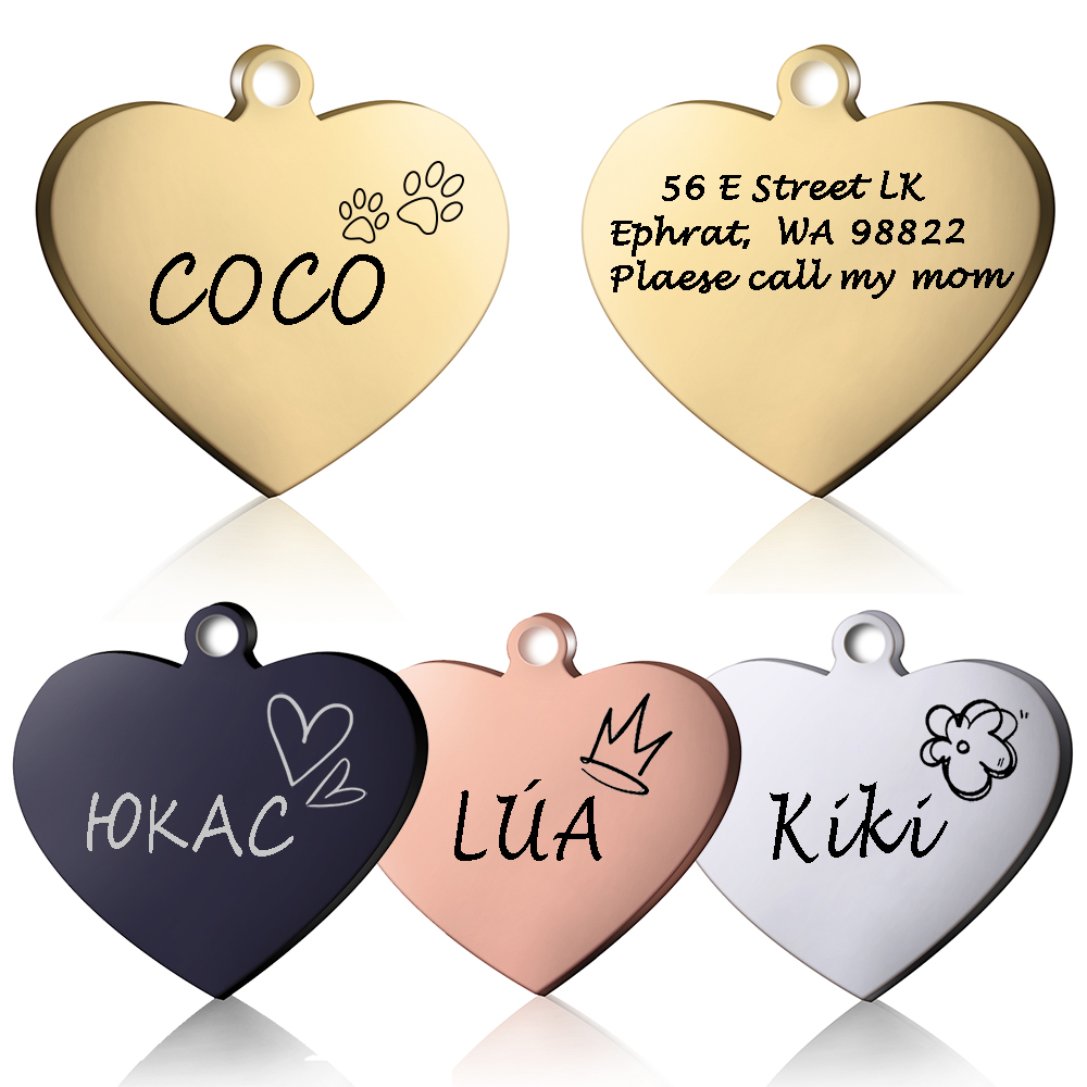 Custom Dog ID Heart Tag