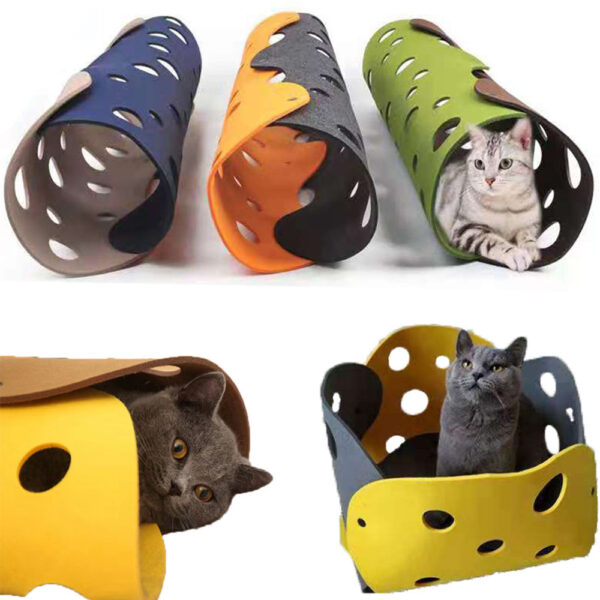 Splicing Cat Toy: Interactive Tunnel and Nest for Playful Kittens