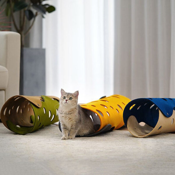 Splicing Cat Toy: Interactive Tunnel and Nest for Playful Kittens